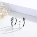 wholesale 925 Sterling Silver Dragon Head Hoop Earrings for Women and Girls-0-1