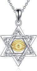 wholesale  Sterling Silver Pagan Protection Amulet Talisman Necklace with Star of David Peace Sign Yin Yang Pendant Jewelry for Women Men -0-0