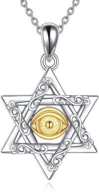 wholesale 925 Sterling Silver Eye of Providence Pendant Necklace - Jewish Star of David Charm Jewelry for Women and Men-Star of David I