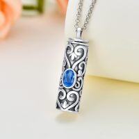 wholesale 925 Sterling Silver & Austrian Crystal Forever Memory Urn Necklace for Ashes, 0.97 Pendant, 18+2 Chain-B3 Bar