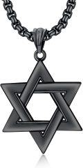 wholesale Sterling Silver Star of David Jewish Men s Necklace-0-5