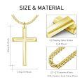 wholesale Gold Plated 925 Sterling Silver  Mens Cross Pendant Necklace 24 Chain-0-3