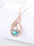 wholesale 925 Sterling Silver Abalone Shell and Citrine Mountain Pendant Necklace Christian Faith Jewelry-0-1