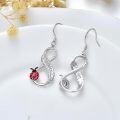wholesale 925 Sterling Silver Ladybug Feather Drop Earrings for Women and Girls-0-2