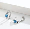 wholesale 925 Sterling Silver Turquoise Celtic Knot Heart Huggie Hoop Earrings for Women-0-4