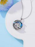 wholesale TOUPOP Wolf Necklace Sterling Silver Celtic Crescent Moon Pendant With Crystal Jewelry Birthday Christmas Gifts For Her Wife -0-3
