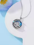 TOUPOP Sterling Silver Crystal Wolf Celtic Moon Pendant Necklace Gift-0-3