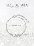 wholesale 925 Sterling Silver Anklet with Purple Butterflies and CZs for Women-0-1
