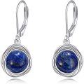 wholesale Sterling Silver Lapis Turquoise Larimar Opal Black Pearl Dangle Earrings-0-10