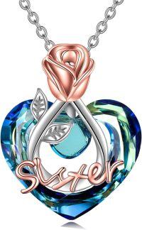 wholesale TOUPOP Gifts For Sister Sisters Necklace Sterling Silver Sister Jewelry Fashion Jewelry Gifts For Women Friend Female Friendship Lasts Forever -undefined