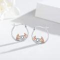 wholesale S925 Sterling Silver Crab Huggie Hoop Earrings with Rose Gold Accents and Black Eyes-0-2