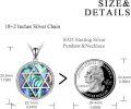 wholesale 925 Sterling Silver Abalone Shell Star of David Pendant Necklace-0-3