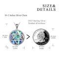wholesale 925 Sterling Silver Abalone Shell Star of David Pendant Necklace-0-3