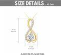 wholesale 14K Gold Infinity Pendant with CZ Stones and Pear Cut Center Stone - 16 Chain-0-2