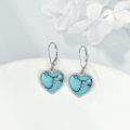 wholesale 925 Sterling Silver Metal Drusy Turquoise Heart Shape Leverback Drop Earring Gifts for Women-0-3
