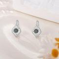 wholesale 925 Sterling Silver Sunflower Moonstone Drop Dangle Lever Back Earrings for Women-0-3