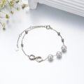 wholesale 14K Yellow Gold Freshwater Pearl Infinity Bracelet for Women Gift for Her Mom Wife 6 8 Adjustable-0-2