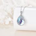 wholesale 925 Sterling Silver Owl Pendant with Blue Opal Stone Necklace for Women-0-4