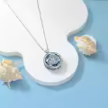 TOUPOP Sterling Silver Crystal Compass Necklace for Women Graduation Gifts-0-4