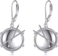 wholesale 925 Sterling Silver Drum and Drumsticks Earrings Sport Lover Music Lover s for Women Men-Drum
