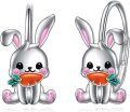 wholesale 925 Sterling Silver Rabbit Carrot Stud Earrings for Girls and Women-0-0