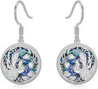 wholesale 925 Sterling Silver Abalone Shell Phoenix Drop Earrings for Women-Phoenix Earrings 2