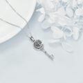 wholesale 925 Sterling Silver Celtic Tree Of Life Crescent Moon Heart Key Pendant Necklace-0-3