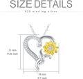 wholesale Gold-Plated 925 Sterling Silver Moissanite Sunflower Heart Pendant Necklace for Women-0-5