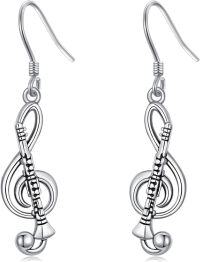 wholesale 925 Sterling Silver Musical Note Trumpet Design Dangle Earrings Gift for Her-Clarinet