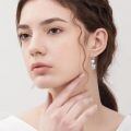 wholesale 925 Sterling Silver White Gold Plated Cute Cat Heart Moonstone Drop Earrings-0-1