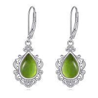 wholesale 925 Sterling Silver Elegant Purple Teardrop Earrings Wholesale With Crystal Accents-Peridot Earrings