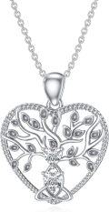 wholesale 925 Sterling Silver Moissanite Heart Tree of Life Pendant Necklace for Women Mothers Day Gift-0-0