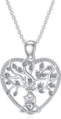 wholesale 925 Sterling Silver Moissanite Heart Tree of Life Pendant Necklace for Women Mothers Day Gift-Tree of Life-2