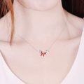 wholesale Sterling Silver Birthstone Butterfly Choker Necklace for Women-0-3