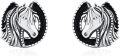 wholesale 925 Sterling Silver Horse Head Stud Earrings for Women - Black Enamel Accents-0-0