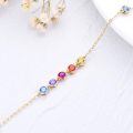 wholesale 14k Gold Rainbow Moissanite Bezel Station Chain Bracelet-0-3