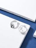 wholesale 925 Sterling Silver Panda Bear Huggable Hoop Earrings for Women - Cute Animal  Set-0-4