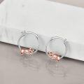 wholesale 925 Sterling Silver Sleeping Cat Hoop Earrings - Adorable Animal  for Women and Girls-0-2