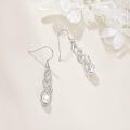 wholesale 925 Sterling Silver Celtic Knot Pearl Drop Dangle Earrings with Leverbacks-0-3