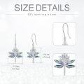 wholesale 925 Sterling Silver Enamel Dragonfly Drop Earrings for Women Girls Minimalist  4cm Long-0-4