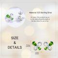 wholesale 925 Sterling Silver Green Crystal Butterfly Stud Earrings for Women Girls  4PCs Set-0-1