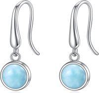 wholesale  Sterling Silver Moonstone Onyx Agate Lapis Larimar Opal Dangle Earrings -Larimar