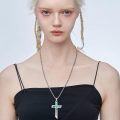 wholesale 925 Sterling Silver Abalone Shell Inlay Cross Pendant Necklace for Women and Men - Religious Christian -0-4