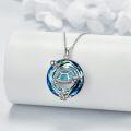 wholesale 925 Sterling Silver Blue Crystal Tortoise Pendant Necklace with Turquoise Stone and Coral Charm-0-1