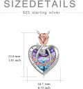 wholesale 925 Sterling Silver I Love You Grandma Necklace with Rose Flower and Heart Crystal Pendant for Women-0-5