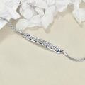 wholesale 925 Sterling Silver Celtic Knot Triangle Pattern Bar Chain Bracelet s for Women Men-0-3