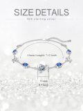 wholesale 925 Sterling Silver Blue Sapphire Turtle & Starfish Anklet for Women-0-1