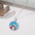 wholesale 925 Sterling Silver Turquoise Stone Raccoon Pendant Necklace s for Women and Girls-0-3
