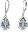 wholesale 925 Sterling Silver Teardrop Abalone Shell Cross Drop Earrings for Women Gift-0-0