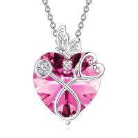 wholesale 925 Sterling Silver Crystal Butterfly Heart Stethoscope Pendant Necklace for Nurses and Doctors Gifts-10-October